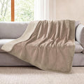 Luciphia Waterproof Blanket for Large Dog Ultra-Soft & Calming Pet Throw Reversible Warm Fleece Durable Furniture Crate Couch Bed Cover Protector Machine Washable Leakproof Beige L (65''x57'')