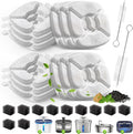 Cat Water Fountain Replacement Filters-12 Pack Cat Fountain Filters with 12 Pack Sponges, Enhanced Compatibility Pet Fou