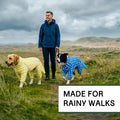 Polka Dot Dog Raincoat, Waterproof Four-Leg Rain Jacket for Dogs with Detachable Hood & Tail Cover, Seam-Sealed Dog Rain
