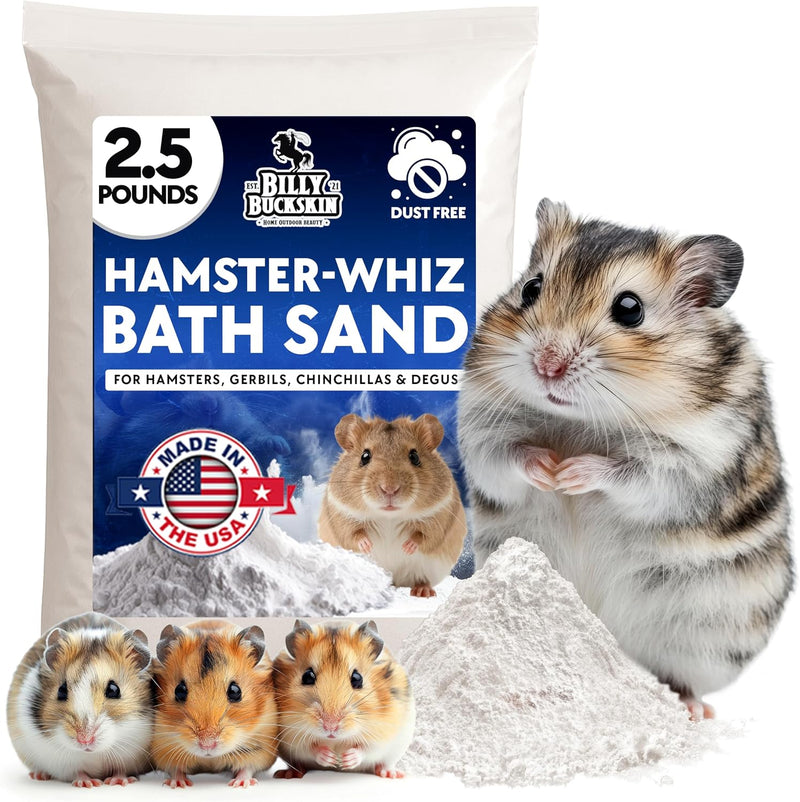 Billy Buckskin 2.5 LB Hamster Sand Bath, Dust Free, All Natural, USA