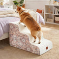 Woochpet 3-Step Dog Stairs, 23.6" Foam Pet Steps for High Beds & Couches