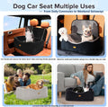 Large Dog Car Seat for Medium Sized, Dog Booster Car Seat, Pet Booster Seats up to 55 lbs or 2 Small with 4" Memory Foam for Back Seat, Triple Safety Belts, Storage Pockets, Detachable/Washable