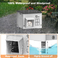 Large Heated Cat House for Outside Cats in Winter, Lslpin Weatherproof & Insulated Outdoor Feral Cat House with Escape D