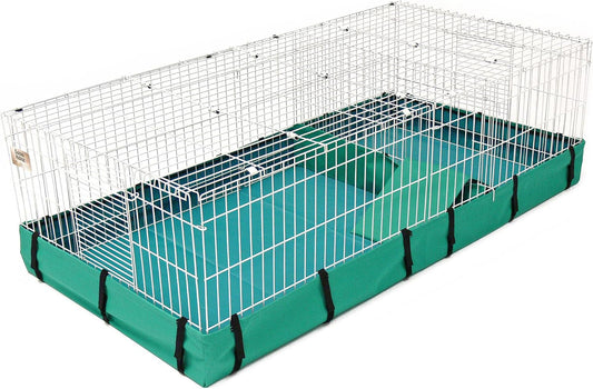 MidWest Homes for Pets Guinea Habitat Plus Cage, Includes Divider Panel and Hinged Top, Washable PVC Canvas Bottom, Expa