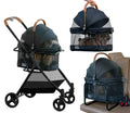 Pet Gear 3-in-1 Travel System, View 360 Stroller Converts to Carrier and Booster Seat with Easy Click N Go Technology, for Small Dogs & Cats, 4 Colors, Onyx- 4 Wheel