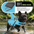 SUNFURA Dog Life Jacket Shark Life Vest for Dogs, Adjustable Swmming Vest with High Buoyancy, Safety Lifesaver with Rescue Handle for French Bulldog Small Medium Breeds, Blue S