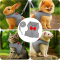 Rabbit Harness and Leash Set,Bunny Leash for Walking Escape Proof,Bunny Clothes with Cute Bow Mesh Breathable Adjustable