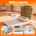 BESNEW 3 in 1 Guinea Pig Hay Feeder with Litter Box & Water Bowl,Training Potty Tray for Bunny & Piggy & Smaller Animals