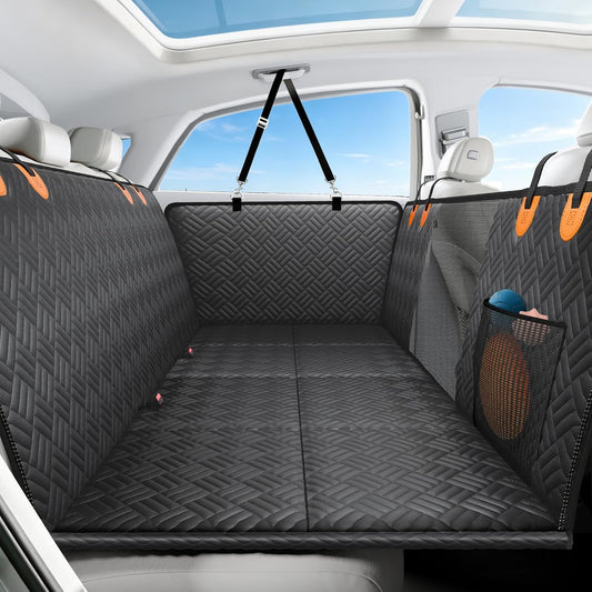 PROZAR Dog Car Seat Cover for Back Seat, Hard Bottom Back Seat Extender for Dog, Back Seat Pet Cover for Dogs - Supports 400lbs, Waterproof Heavy Duty Scratch Dog Hammock for Car SUV and Small Truck