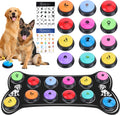 Dog Talking Buttons for Communication, 12 Pack, Recordable Buttons with Mat