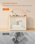 Feandrea Cat Litter Box Enclosure, Hidden Litter Box Furniture, Indoor Pet House End Table, 23.6 x 19.7 x 19.7 Inches, Rustic White and Honey Brown UPCL042W201