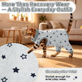 Cat Recovery Suit with Hind Legs,Cat Onesie After Surgery,Grey Star L