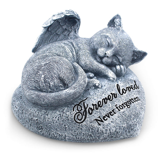 Orchid Valley Sleeping Cat Garden Statue - Pet Memorial Stone - Grave Marker - Beautifully Packaged Memorial Gift, Headstones for Cats or Thoughtful Sympathy Gift