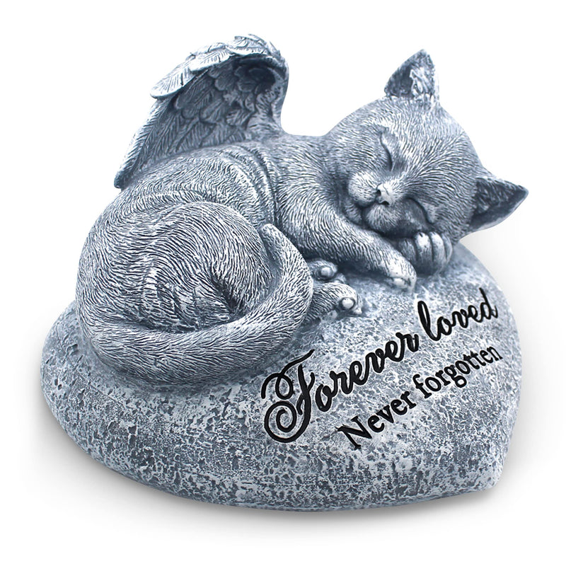 Orchid Valley Sleeping Cat Garden Statue - Pet Memorial Stone - Grave Marker - Beautifully Packaged Memorial Gift, Headstones for Cats or Thoughtful Sympathy Gift