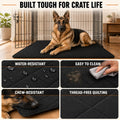 Chew Resistant Dog Bed, Durable Dog Crate Pad, 41 x 28 Inch, Black
