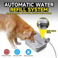 PETSOLON Automatic Water Dispenser for Dogs, 2 Gallon 304 Stainless Steel Large Dog Water Bowl Dispenser for Indoor/Outdoor, Pets & Livestock Self-Filling Waterer, Fits GHT 3/4" Faucet, Easy to Clean