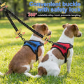 3 Pcs Double Dog Leash No Pull Dog Harness 360° Swivel No Tangle Vest Adjustable Dual Leash Reflective Vest Harness Walk