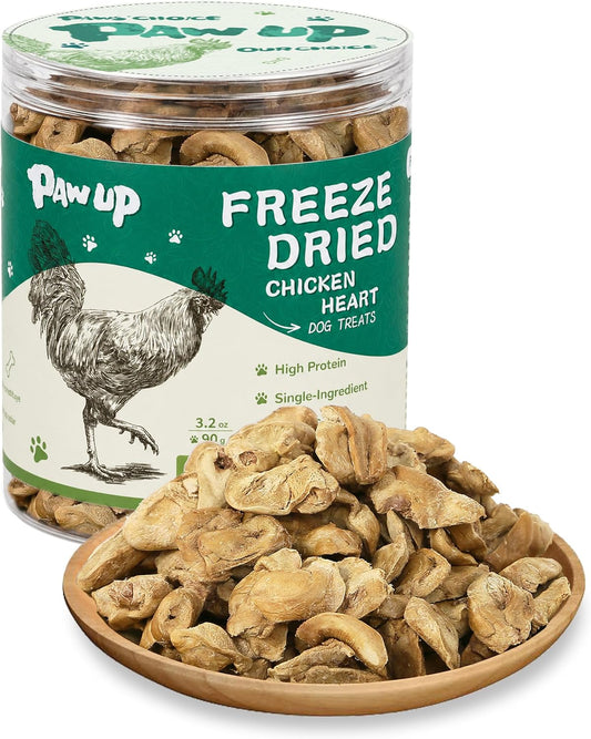 PAWUP Freeze Dried Chicken Hearts Dog Treats, Single Ingredient