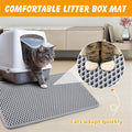 Double Layer Cat Litter Mat, 24x15 Inch Waterproof Litters Box Mat, Non-Slip Cat Mat for Litter Box