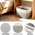 3 Pack Woven Storage Baskets, Decorative Storage Bins for Organizing, 13.4" x 11.5" x 11", Cotton Rope Baskets for Close