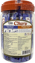 INABA Churu Lickable Grain-Free Purée Cat Treats, 25 Tuna & 25 Chicken
