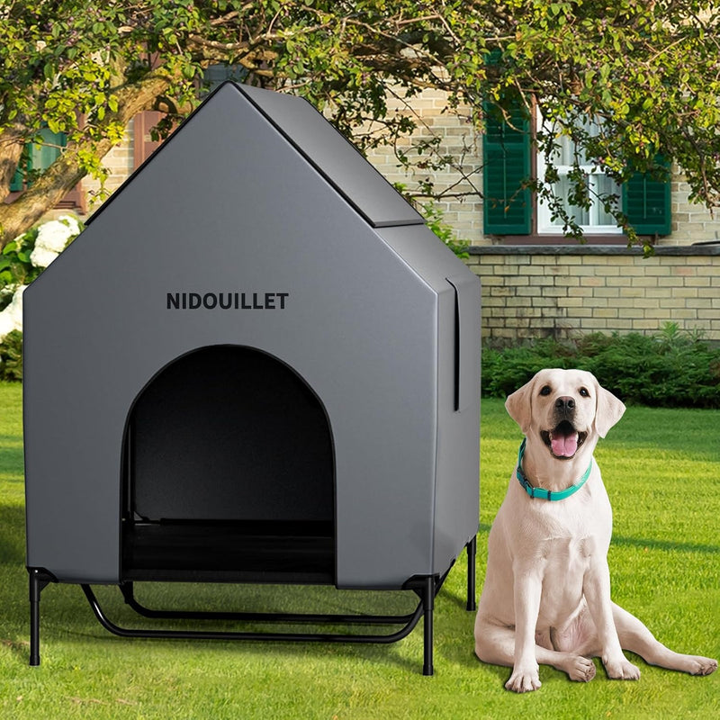 Dog House Outdoor Large Dog House 48 Inch Weatherproof Kennel with Bed