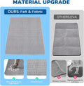 BurgeonNest Cat Litter Mat 47" x 35" XL, Washable Urine-Proof Non-Slip Gray