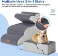 ZOMISIA Dog Stairs Ramp for High Beds Up to 25" - 5 Step Pet Stairs for Small to Large Dogs, 35D Foam Dog Steps for Couch with Non-Slip Bottom Grey