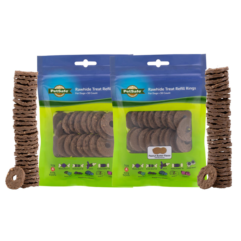 PetSafe Dog Treat Ring Variety Pack for Busy Buddy Toys 2 Tasty Flavors 60 Refills Small