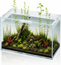 6 Gallon Glass Fish Tank 5 Gallon Open-Back Lid, Small Aquarium Fish Bowl Cube for Betta Goldfish Snails Shrimp Aquatic 