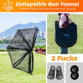 ITENT Cat Play Tunnel-for Indoor and Outdoor, Cat Play House, Cat Enclosures Easy to Connect with Two Zipper Doors,Product Size 59'' x 18'',2pcs /Set,Black,2 Packs