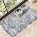 Dog Food Mats for Floors Absorbent, Pet Cat Food Mat - Non Slip Dog Bowl Mats for Food and Water, Eco-Friendly Boho Dog 
