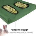 Rabbit Hay Feeder Bag Hanging Hay Rack (Black, 2 Windows)