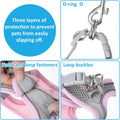 Bunny Harness and Leash Set Breathable Pet Rabbit Harness and Leash Set Soft Rabbit Leashes Reflective Strips Jacket Esc