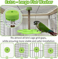 Jevnd Washable Bird Spinning Toy, 360° Rotation Parrot Perch with Anti-Slip Texture, Sturdy Hanging Parakeet Toys with 1.8'' Larger Washer Fit Most Birds Cage, Bird Cage Toy for Cockatiel Budgie