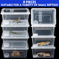 8 Pcs Reptile Breeding Box, Vent Strips, Clear, 10.6 x 7.4 x 4.7 Inch