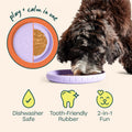 WOOF Fly n' Feed Flying Disc & Lick Mat Dog Toy - Lavender