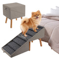 Split Ottoman Dog Ramp for Bed and Couch, 21.06" H Non Slip Dog Stairs for Small Medium Large Dogs Cats Puppies Joint Support, 2 in 1 Foldable Wooden Pet Steps for Senior/Injured Dogs, Space Saving