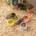 VanEnjoy 4 Pack Small Hamster Food Bowl Ceramic Guinea Pig Food Dish No Spill Hamster Food and Water Bowl Small Animal F