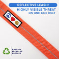 Pawtitas Coral Dog Leash 6 ft XS/S Reflective Durable Lightweight Recycled Lead for Small Dogs and Puppies