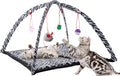 PETMAKER Cat Activity Center- Interactive Play Area Station for Cats, Kittens with Fleece Mat, Hanging Toys, Foldable De