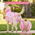 Glittme Dog Surgery Recovery Suit with Breathable Mesh for Female Dogs L