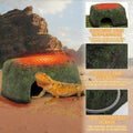 MECESOR Reptile Hide Cave with Heated Basking Platform, Resin Habitat Decor