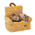 ZEZE Vintage Furniture Style Sofa Pet Bed - Washable Plush Dog & Cat Couch, Retro Style Pet Furniture, Soft Cozy Support for Pets (Small, Plaid)