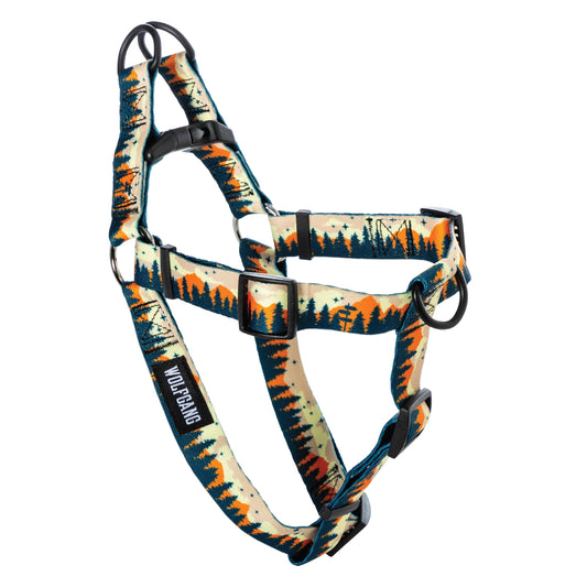 Wolfgang Heavy Duty Adjustable Dog Harness, Pull-Tested to Over 800 lbs for Walking & Training, Overland Print, Medium
