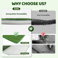 Dog Grass Pad with Tray, Pet Potty for Indoor & Outdoor, 2 Pcs Turf Grass Training Pad, Portable Dog Litter Box for Smal