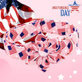 Lionheart glory American Flag Dog Collar 4 of July Dog Collars with Flower Independence Patriotic Dog Flower Collars Heavy Duty Adjustable Collar Flower for Medium Dogs Pet Gift