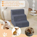 PRIMEPATIO Dog Ramp for Bed, 16.5" H Dog Stairs for High Bed, 2 in 1 Pet Steps for Small Dogs, 3-Step Foldable Transformable Large Cats Ramp to Get on Couch, Non-Slip Balanced, Grey