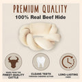 Cadet Premium Grade Beef Hide Braided Donut Dog Chews, 5"
