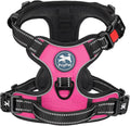 PoyPet No Pull Dog Harness, No Choke Front Lead Dog Reflective Harness, Adjustable Soft Padded Pet Vest with Easy Control Handle for Small to Large Dogs(Pink, Medium)